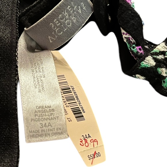Victoria's Secret 34A Colorful Floral Bra Dream Angels push up. NWT - Picture 5 of 6